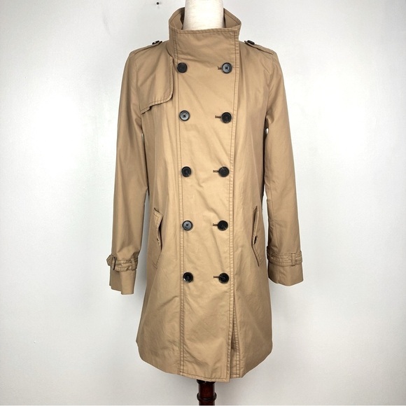 GAP Double Breasted Trench Coat/Raincoat Tan Khaki - Picture 13 of 14